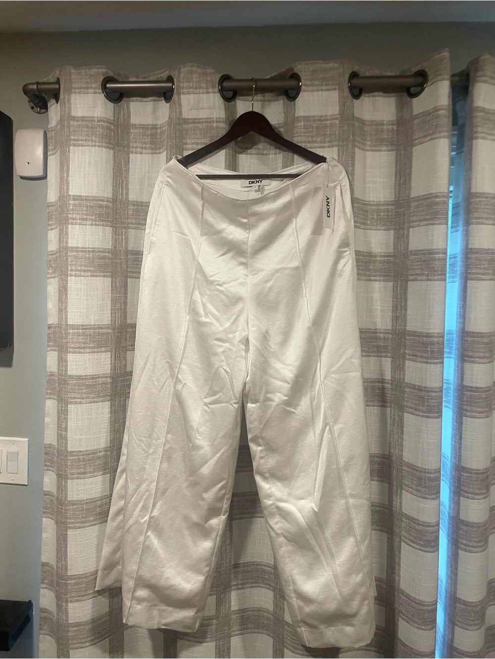DKNY White Wide-Leg Dress Pants